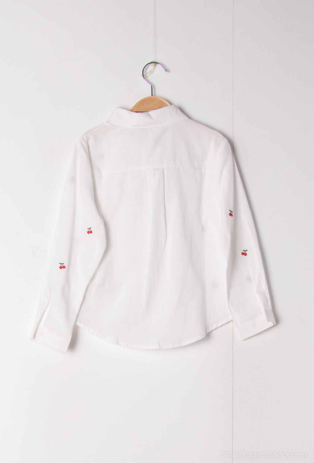 Chemise avec broderie cerise fille