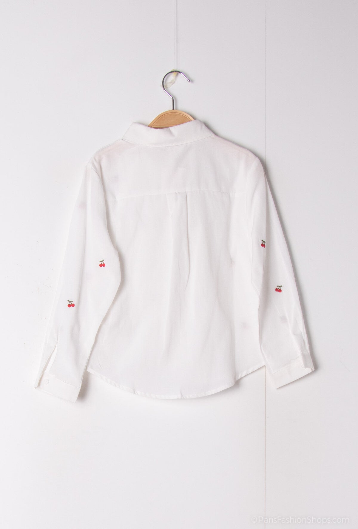 Chemise avec broderie cerise fille
