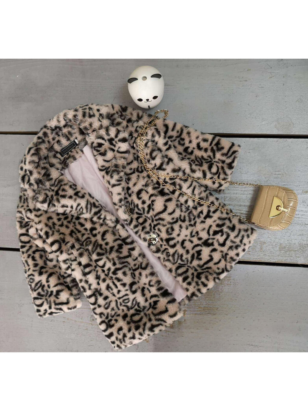 Manteau leopard fourrure synthetique