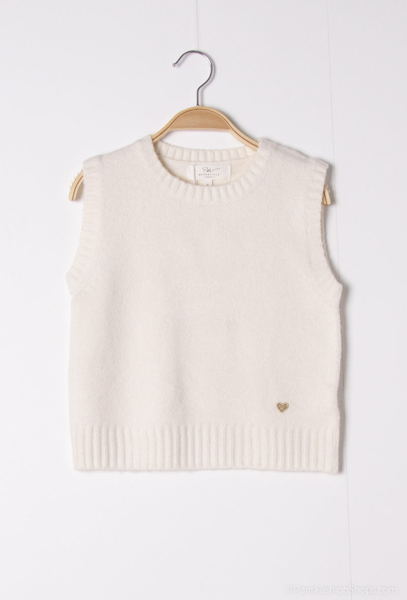 Pull sans manches fille