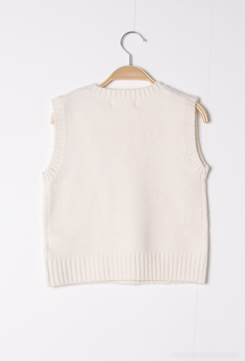 Pull sans manches fille