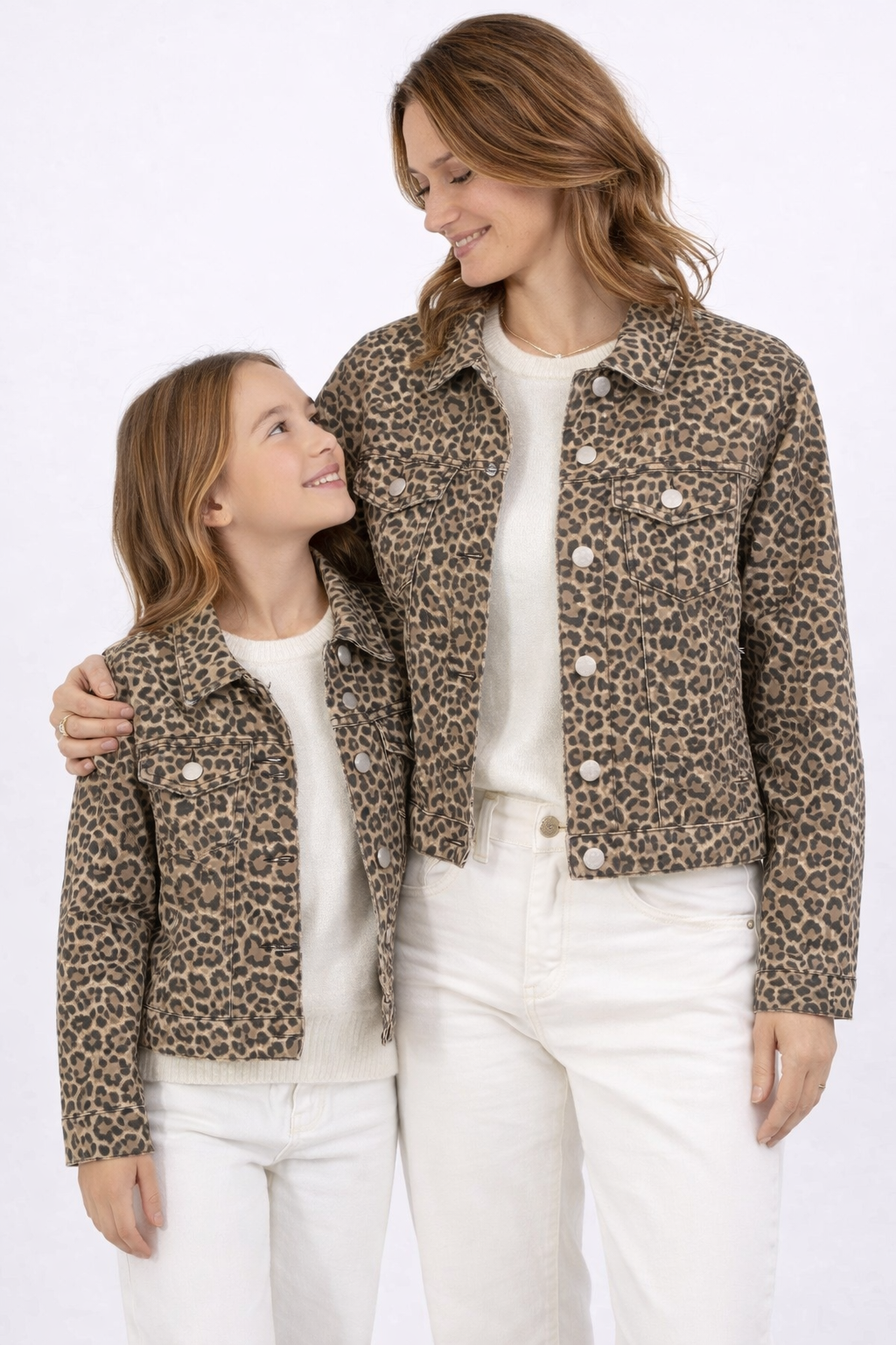 Veste en jeans leopard femme