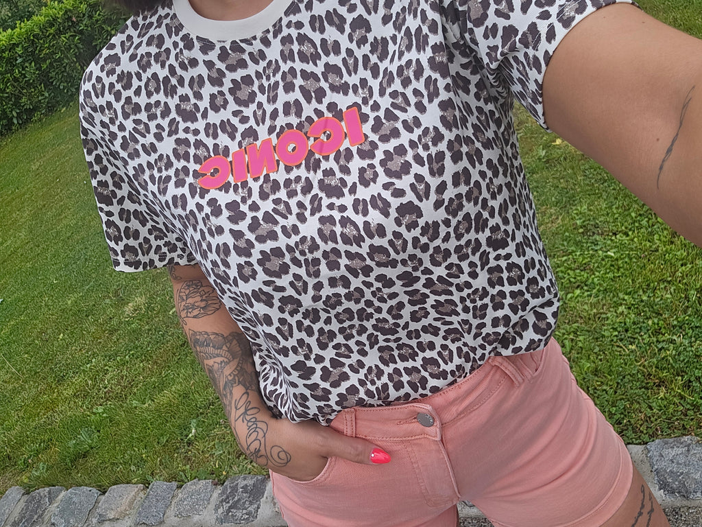 T-shirt ICONIC leopard fille