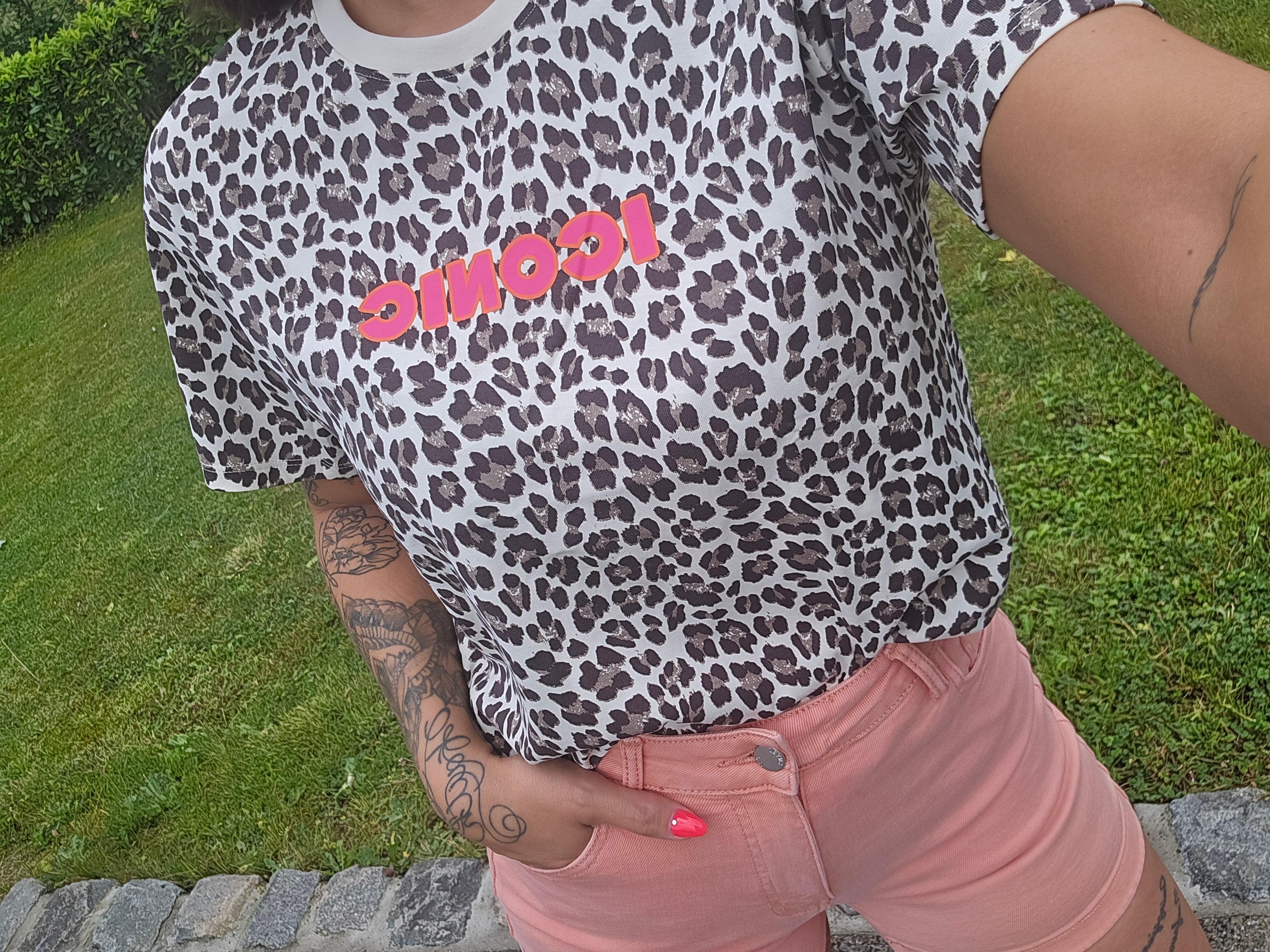 T-shirt ICONIC leopard fille