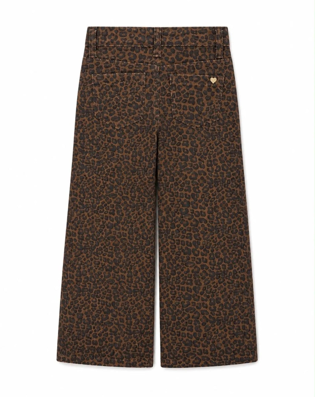 Jeans wide leopard fille
