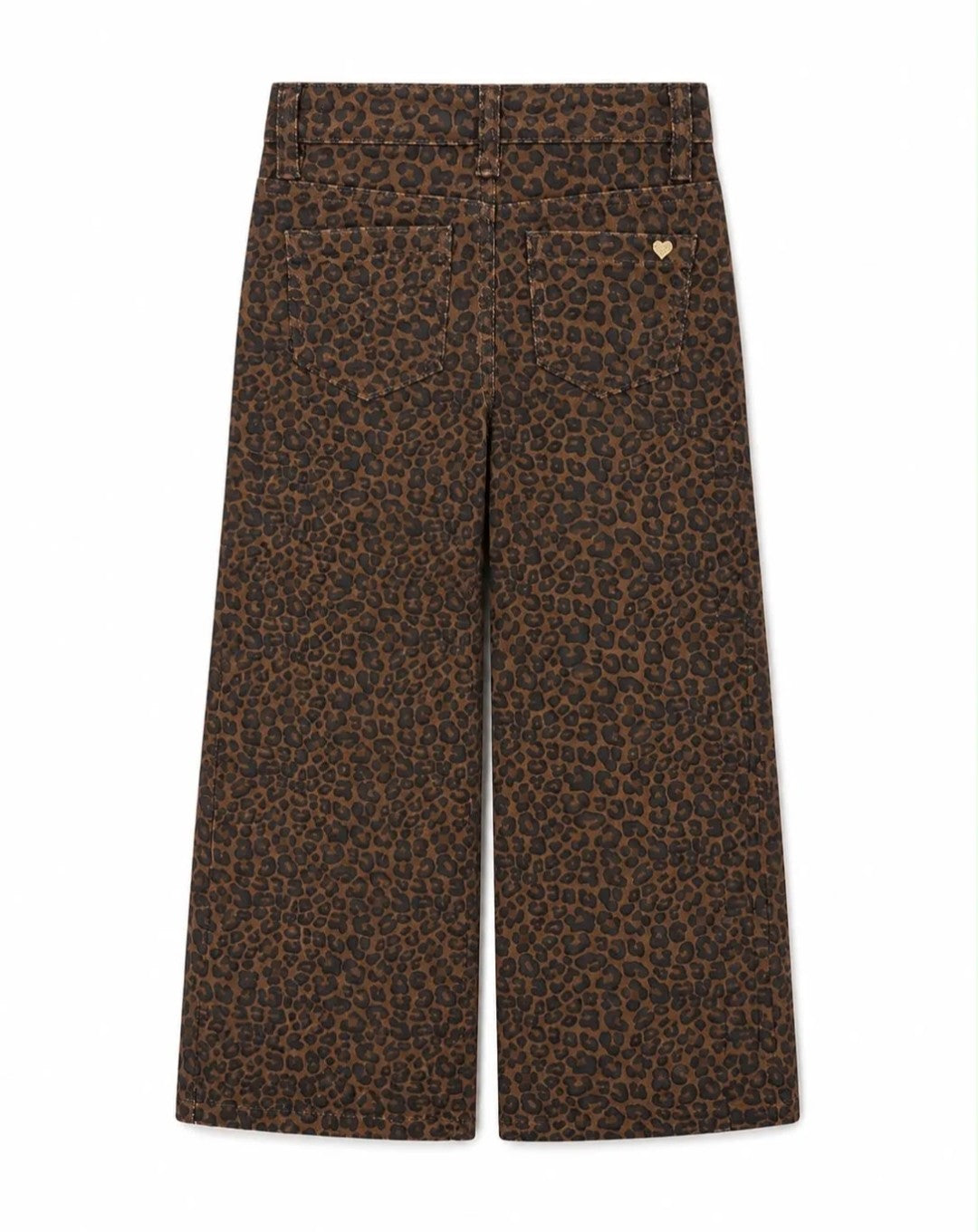Jeans wide leopard fille